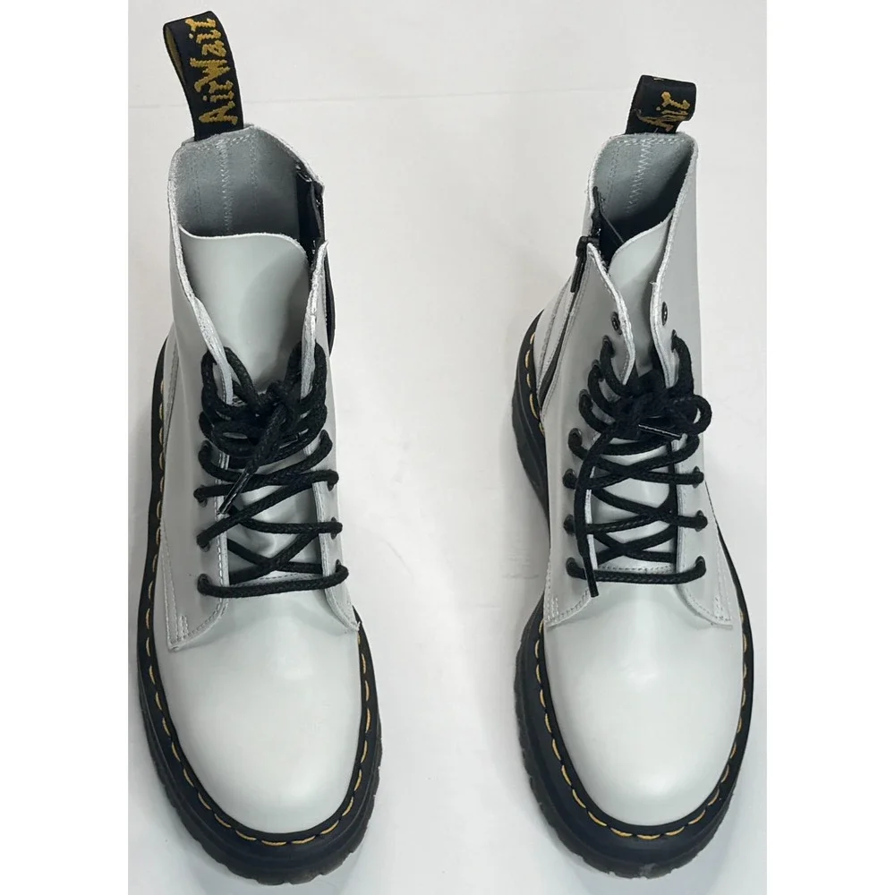 Dr. Martens Jadon Air Wair White & Black Lace Up Boots Size‎ 8 Men - 9 Women